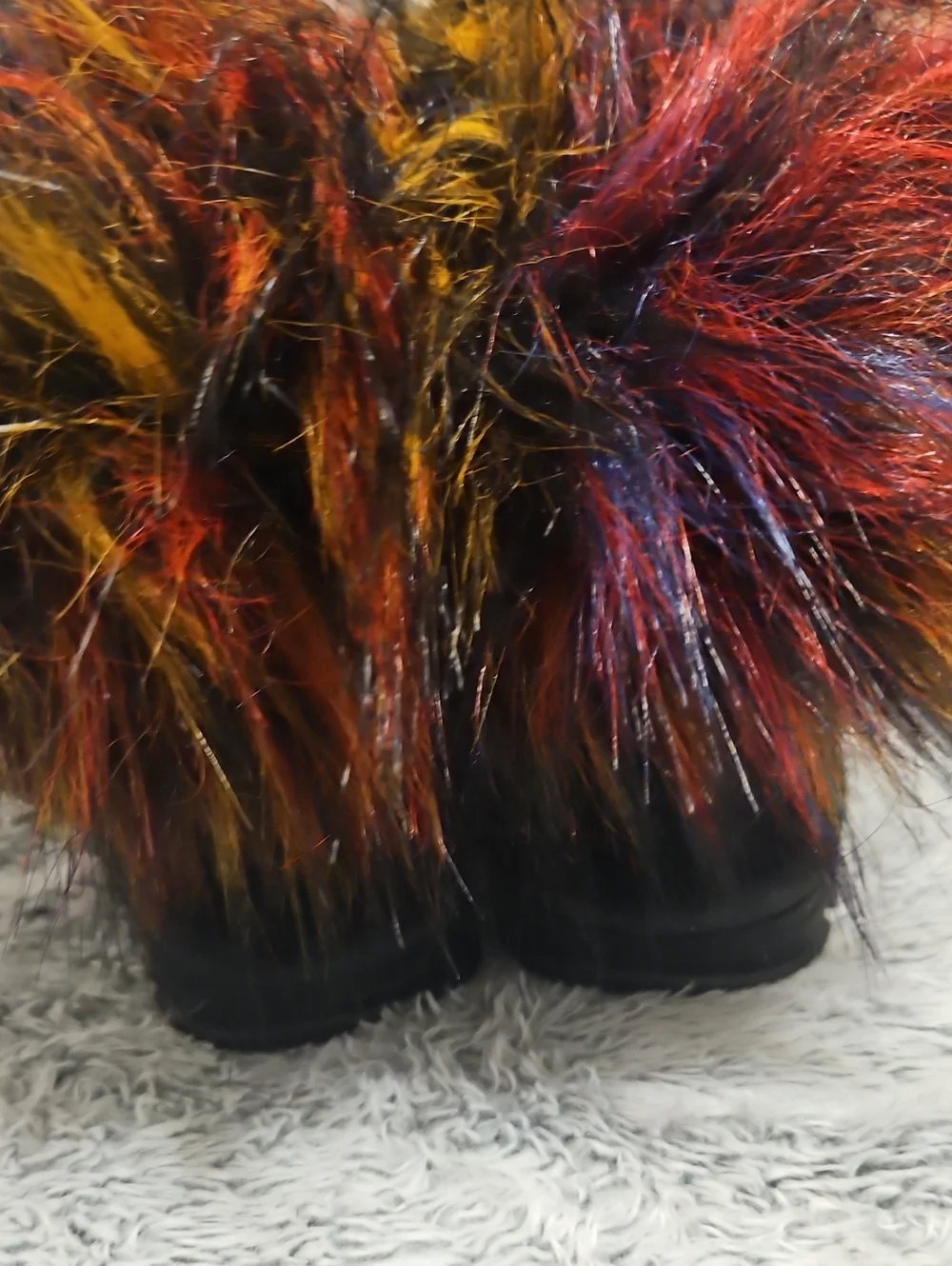 Kids Faux Fur Black Winter Boots Size 10